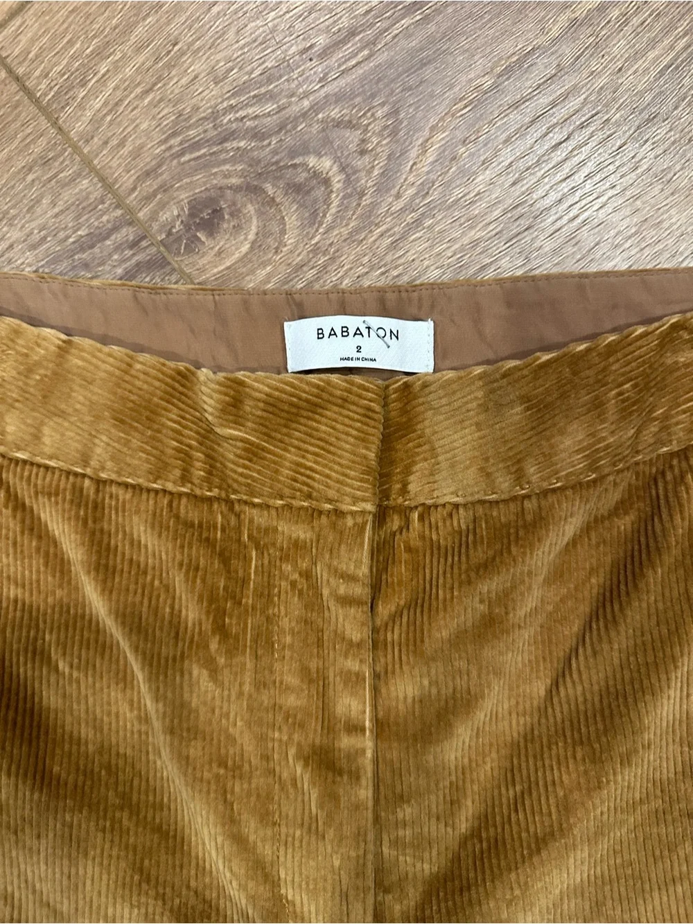 Babaton Corduroy Wide-Leg Pants in Camel size 2 - Picture 3 of 12